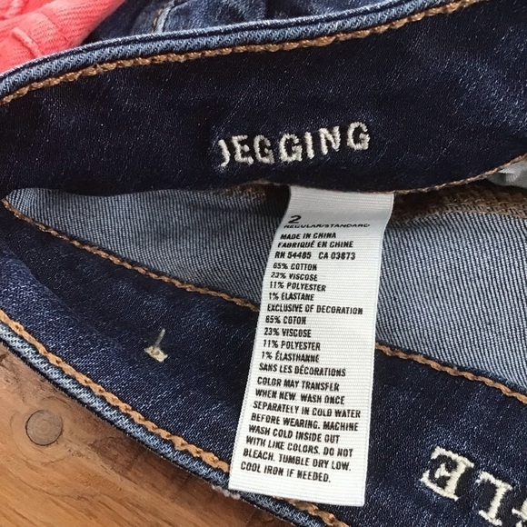 American Eagle jeans 3 bundle tangerine blue jeggings skinny stretchy size 2 - Picture 7 of 11